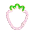 Pink strawberry shaped spring gate ring with purple dots for DIY keychains - Strawberry / Light Pink
