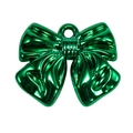 Emerald green bow-shaped acrylic pendant with a metallic finish and top hanging hole - Metallic Green