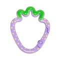 Cute purple strawberry shaped alloy spring ring keychain hook with yellow polka dots - Strawberry / Deep purple