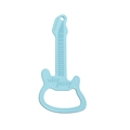 Creatieve lichtblauwe gitaar flesopener sleutelhanger met gegraveerde tekst - Blauw