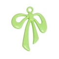 Light green bow charm accessory for DIY jewelry and keychains with smooth glossy finish - Big Bow White / Spring Green