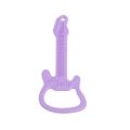 Lichtpaarse gitaar flesopener sleutelhanger met nice party gravure en matte finish - Paars