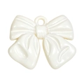 Creamy white 3D bow pendant made of glossy acrylic resin for DIY jewelry making - Painted-Cream White