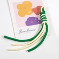 Dual-color spiral knot phone wrist strap in green and off-white woven cotton rope - Cream and Emerald Green
