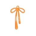 Minimalist bright orange bow-shaped alloy charm with a glossy finish for DIY jewelry - Mini Bowknot Necklace / Orange