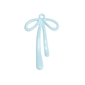 Minimalist light blue bow alloy pendant with glossy finish for DIY jewelry crafts - Mini Bowknot Necklace / Blue
