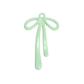 Mint green bowknot alloy pendant with glossy enamel finish for DIY jewelry making - Mini Bowknot Necklace / Milky Green