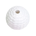 White spherical acrylic bead with woven texture and center hole for DIY jewelry making - White