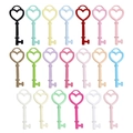 Set di 20 ciondoli a forma di chiave a cuore multicolore per gioielli fai da te - Chiave / Colore Casuale