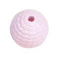 Pink round acrylic woven bead with textured pattern for DIY jewelry and phone chains - Beaded Round - Pink