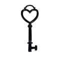 Retro black heart shaped metal key pendant for DIY jewelry and keychain accessories - Key / Black