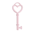 Pink heart-shaped alloy key pendant DIY jewelry accessory with smooth metallic finish - Key / Light Pink