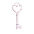 Light pink heart-shaped alloy key pendant charm with matte finish for DIY jewelry crafts - Key / Light Pink