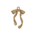 DIY bow-shaped alloy charm in camel brown finish with top hanging loop for jewelry - Long Streamers / Brown