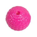 Bright pink acrylic textured bead with through hole for DIY jewelry making - Rose Red