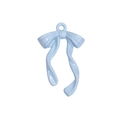 Light blue bowknot pendant charm with matte finish for DIY jewelry and keychain making - Long Streamers / Blue