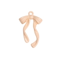 Creamy colored bowknot alloy charm pendant with top ring for DIY jewelry making - Long Streamers / Grapefruit