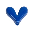 Polished deep blue heart-shaped DIY bead for handmade bracelets and necklaces - V-shaped Heart / Sapphire Blue