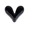 Poliertes schwarzes herzförmiges DIY-Schmuckstück mit glänzendem Finish für Armbänder - V-förmiges Herz / Schwarz