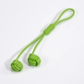 Porte-clés artisanal en cuir tressé avec nœud poing de singe en vert perruche vif - Vert