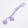 Bijou de portable en cuir tressé fait main lilas doux avec deux boules tissées - Violet