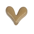 Champagnergoldene herzförmige Metallperle für DIY-Schmuck und Schlüsselanhänger-Zubehör - V-förmiges Herz / Hellkaffee