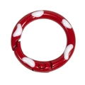 Red painted spring ring with white dots for DIY keychains and bag accessories - Red