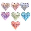 Colorful aurora heart-shaped beads with wrinkled texture for DIY jewelry and crafts - Heart / Random Color