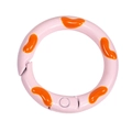 Pink spring ring hook with orange dot drip oil finish for DIY keychains and bags - Light Pink