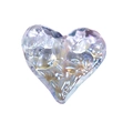Iridescent heart-shaped bead with lava texture for DIY jewelry and keychain making - Heart / Light Blue