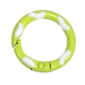 Green painted donut spring ring clasp with hand-painted white cloud patterns for DIY crafts - Fruit Green