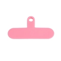 Pink silicone phone lanyard patch tab connector for crossbody mobile phone cases - Phone Tether Tab / Peach