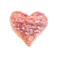 Iridescent pink heart-shaped resin bead with wave texture for DIY jewelry making - Heart / Orange
