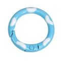 Light blue spring ring clasp with hand-painted clouds for DIY keychains and charms - Blue