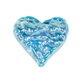 Blue heart-shaped bead with ripple texture and iridescent aurora finish for DIY crafts - Heart / Blue