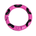 Pink doughnut spring clasp keychain with black wave details for DIY jewelry accessories - Rose Red