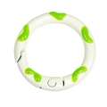 White donut spring ring buckle with five green heart patterns for DIY keychains - Off White