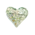 Translucent light green heart-shaped bead with textured surface for DIY jewelry making - Heart / Green