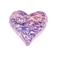 Iridescent purple heart-shaped bead with ripple texture for DIY jewelry crafts - Heart / Purple