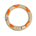 Brown painted metal spring ring clasp with orange dots for DIY keychain and bag accessories - Milk Tea
