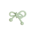 Light green alloy bow charm with glossy finish and loop for DIY jewelry making - Double Layer Bow / Light Green