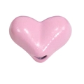 Rosa herzförmige 3D-Charm-Perle mit glatter Politur für DIY-Schmuckherstellung - Herz / Hellrosa