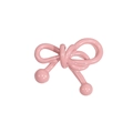 Pink glossy bow pendant with twisted rope texture for DIY jewelry making and crafts - Double Layer Bow / Pink