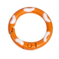 Orange painted donut spring ring clasp with hand-painted white dot patterns - Dark Orange