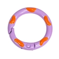 Purple painted donut style spring ring buckle with orange dot pattern for DIY crafts - Purple