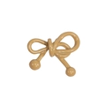 Khaki enamel bow pendant with hanging bead for DIY jewelry and keychain making - Double Layer Bow / Light Coffee