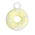 Cremegelber Donut-Anhänger mit weißer Glasur für DIY-Schmuck und Schlüsselanhänger - Donut / Gelb