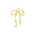 Pale yellow bow pendant with glossy enamel finish and ring for DIY jewelry making - Tiny Bowknot / Yellow