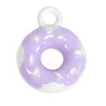 Hellviolette Donut-Herzperle mit weißen Punkten für DIY Schmuckherstellung - Donut / Lila