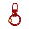 Porte-clés en alliage rouge avec fermoir mousqueton et pendentif cœur en émail - Rouge